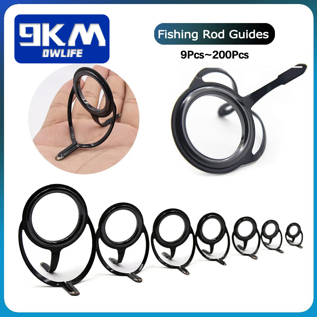 Fishing Rod Building Kit - 釣竿修理キットスピニングロッドビルディングコンポーネントステンレス鋼鋳造釣竿ガイド交換セットタックル 4 〜 38 ミリメートル