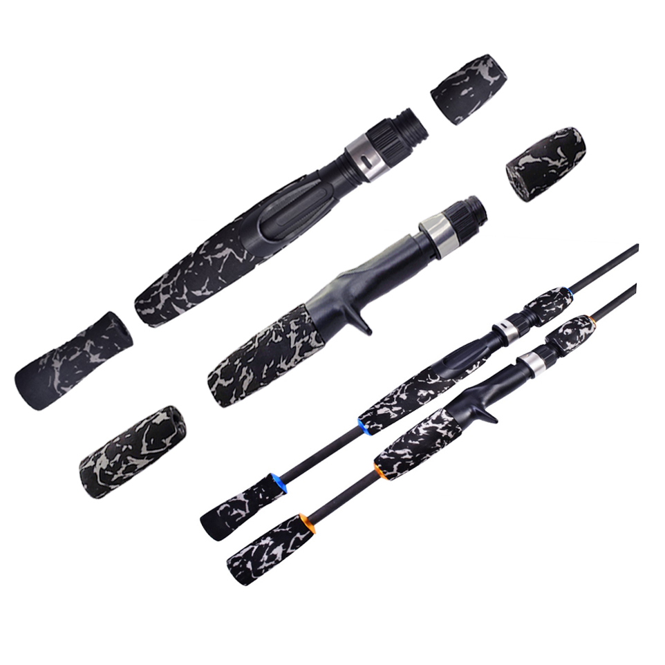 Fishing Rod Building Kit - 1 セットキット/パックロッドハンドルスプリットグリップ EVA 素材迷彩黒スピニングキャスティングリールシートロッド修理されたコンボセットキット部品