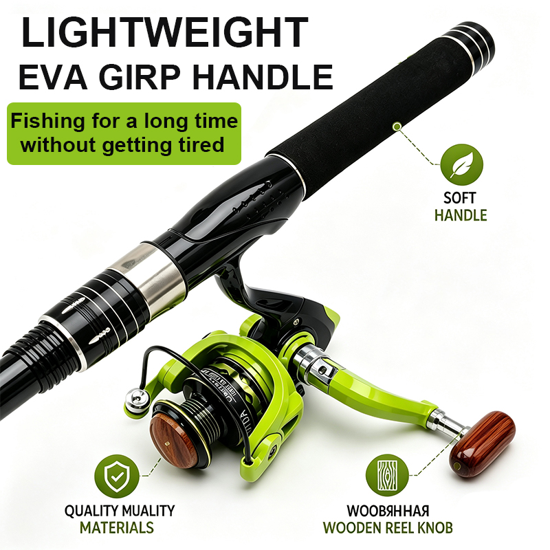 スピニング釣り竿とリールのセット 1.5-2.4m カーボン - Fishing Rod Combo のレビューと価格