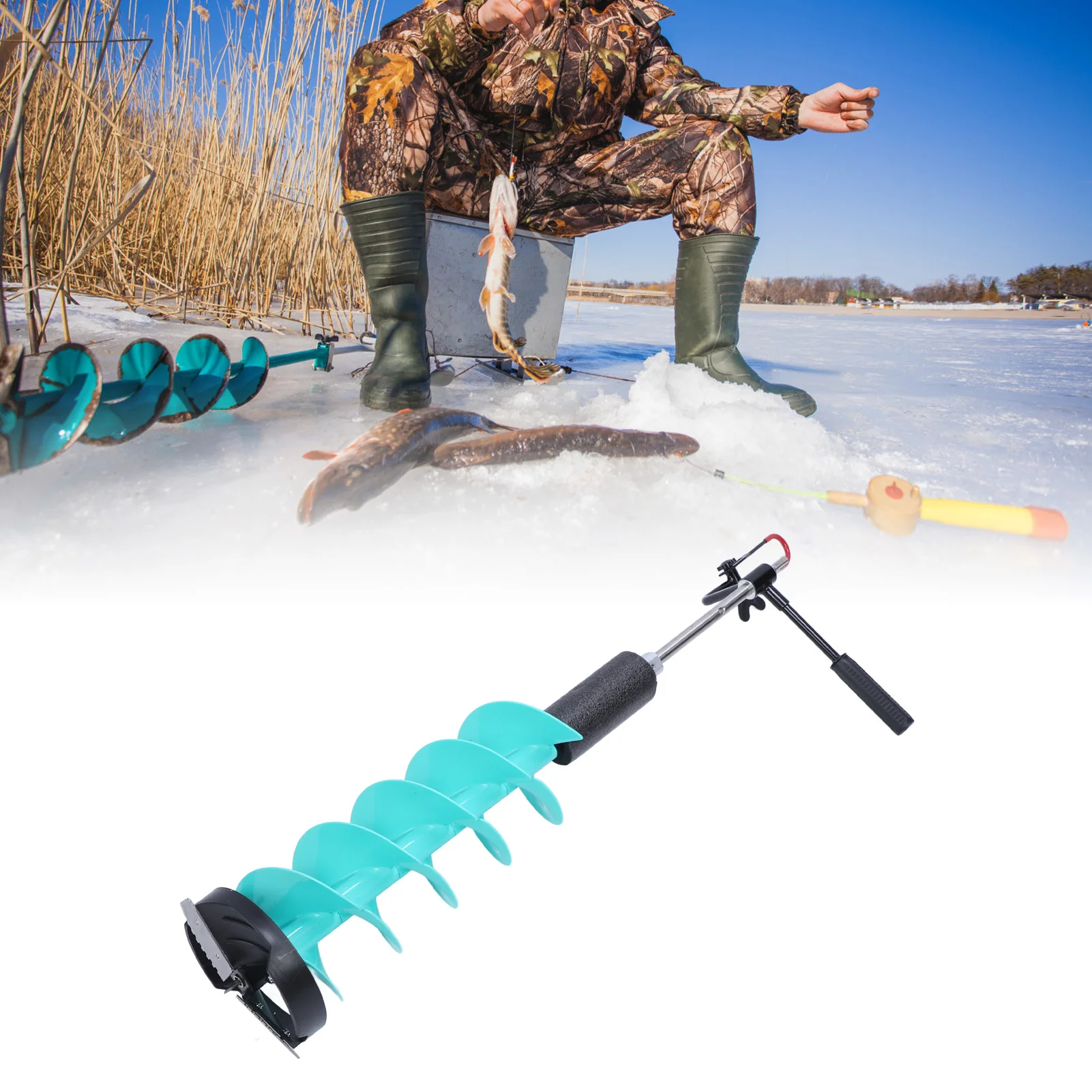 電動アイスドリルキット、8インチの鋭利な刃を備えたアイスドリ - Fishing Rod Ice のレビューと価格