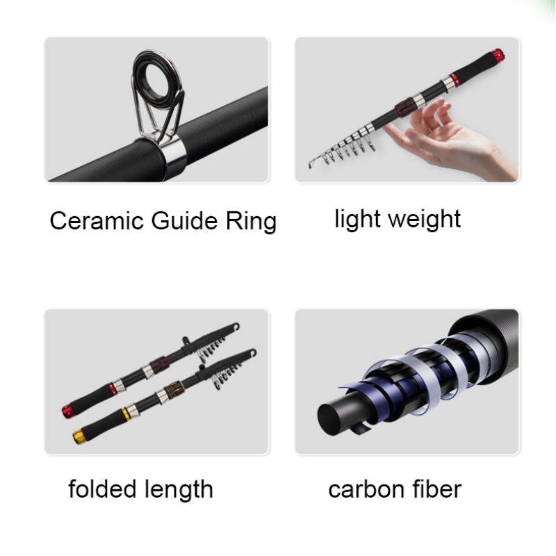 カーボンファイバー製釣り竿 2.1m スピニングリールコンボ - Fishing Rod Carbon Fiber のレビューと価格