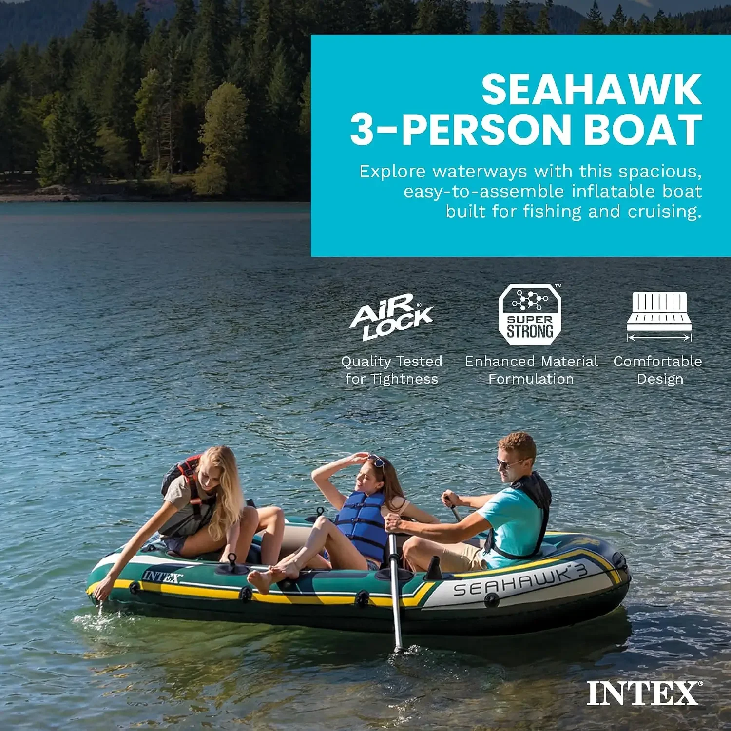 INTEX 66332EP シーホーク2 インフレータブルボ - Fishing Rod Boat のレビューと価格